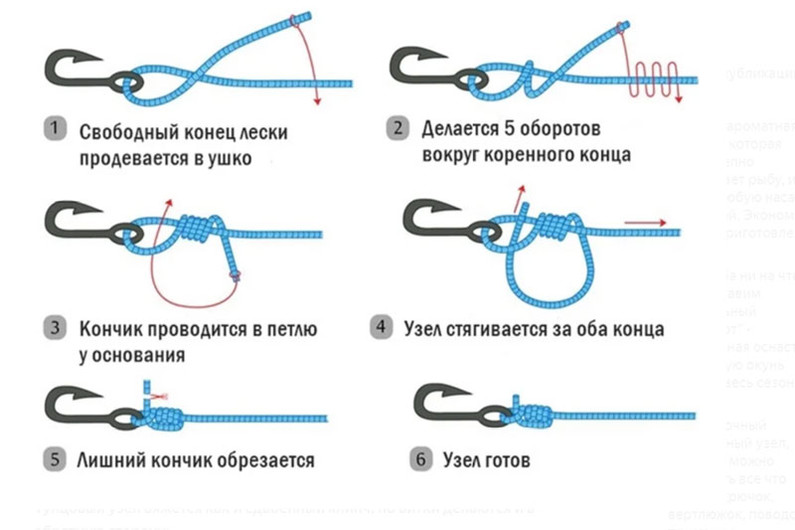 Простой захватный узел для рыбалки